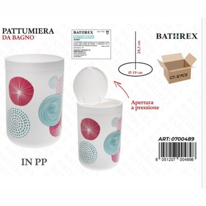 Bathroom waste bin (Pack: 12 pcs)
